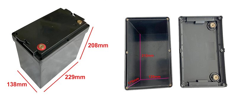 12V 55AH battery case screws type no LCD size