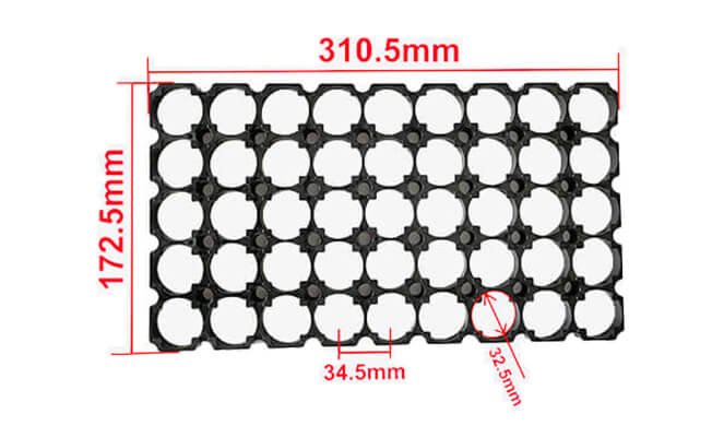 32650 32700 battery bracket holder 5x9 size