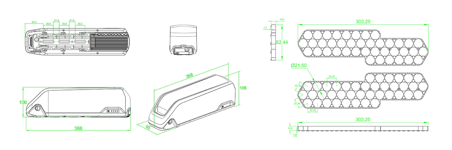 Cuttle ebike battery case DP-2170-4c